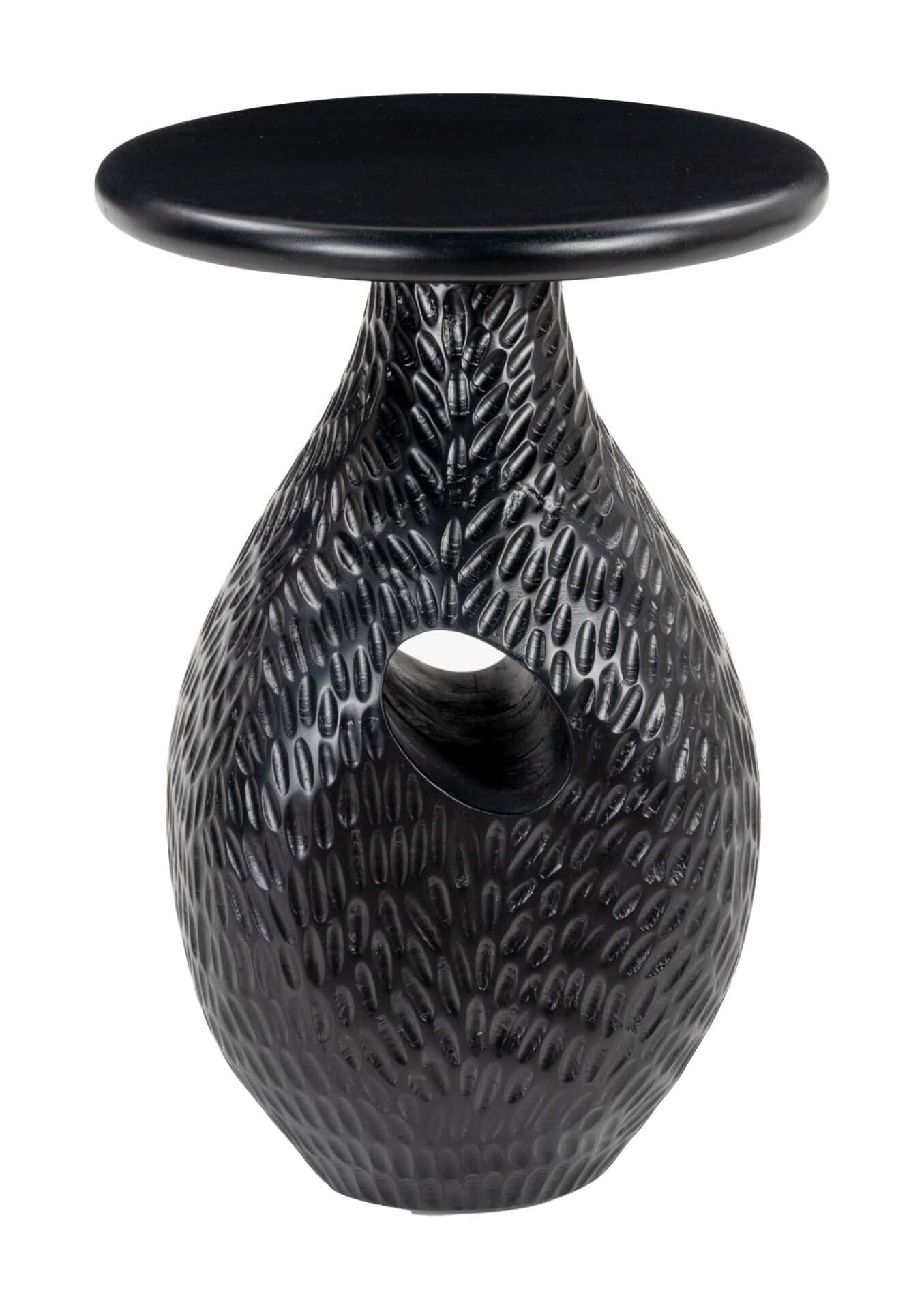 Black Mango Wood Side Table with Rubber Feet for Scratch Protection 3 Black Mango Wood Side Table with Rubber Feet for Scratch Protection - Image 3