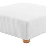 Large White Ottoman with Velveteen Corduroy Fabric and Wood Legs 15 Large White Ottoman with Velveteen Corduroy Fabric and Wood Legs
