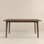 Brown Solid Wood Rectangular Dining Table Mid-Century Modern Design