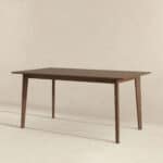 Brown Solid Wood Rectangular Dining Table Mid-Century Modern Design