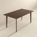 Brown Solid Wood Rectangular Dining Table Mid-Century Modern Design