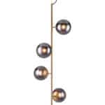 Modern Deco Gold Ceiling Lamp with Smoked Glass Shades 15 Modern Deco Gold Ceiling Lamp with Smoked Glass Shades