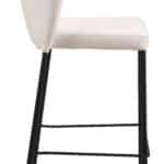 Cream Tufted Upholstery Counter Stool with Footrest (Set of 2) 10 Cream Tufted Upholstery Counter Stool with Footrest (Set of 2)