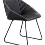 Modern Black Vinyl Dining Chair with Steel Legs (Set of 2) 17 Modern Black Vinyl Dining Chair with Steel Legs (Set of 2)