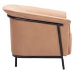 Tan Vinyl Accent Chair with Steel Frame and Armrest Support