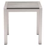 Modern Gray and Silver Side Table with Slatted Top