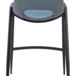 Mid-Century Modern Faux Leather Counter Stool with Armrest (Set of 2)