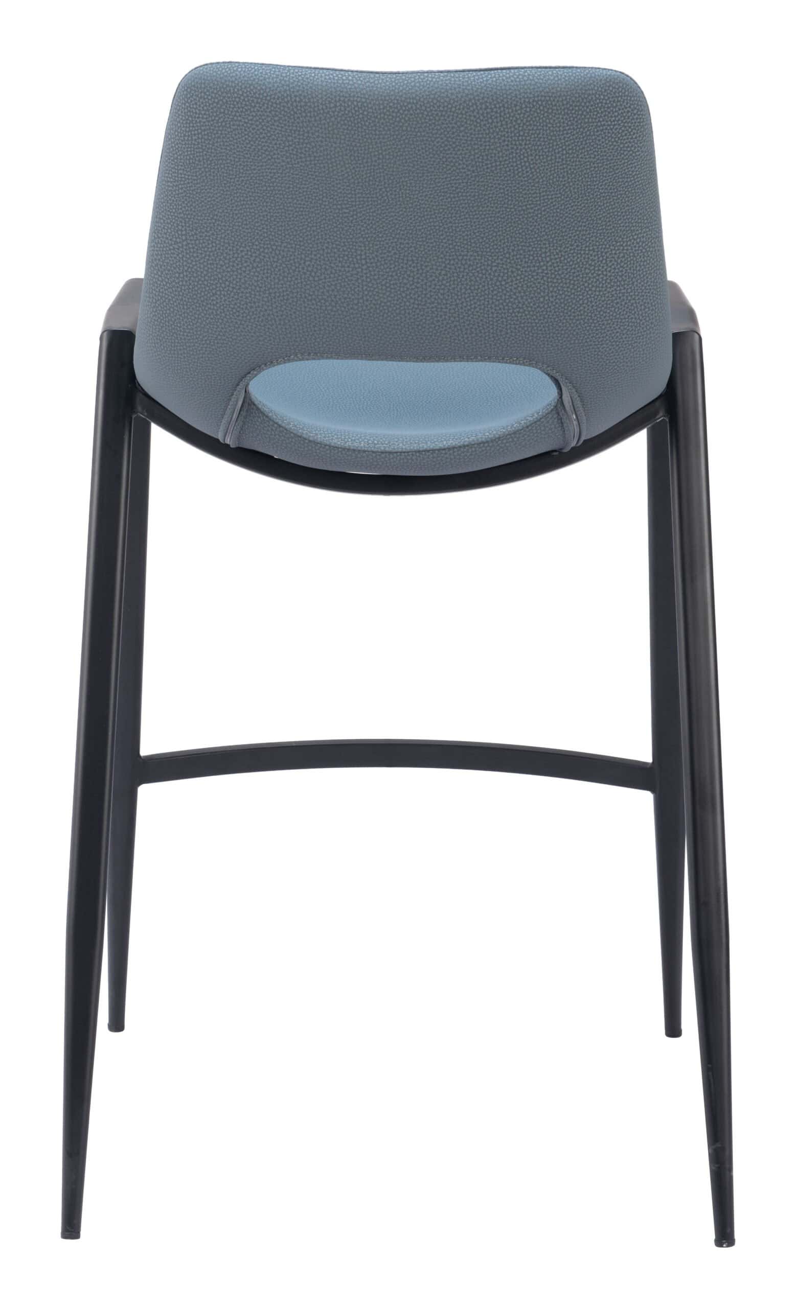 Mid-Century Modern Faux Leather Counter Stool with Armrest (Set of 2)