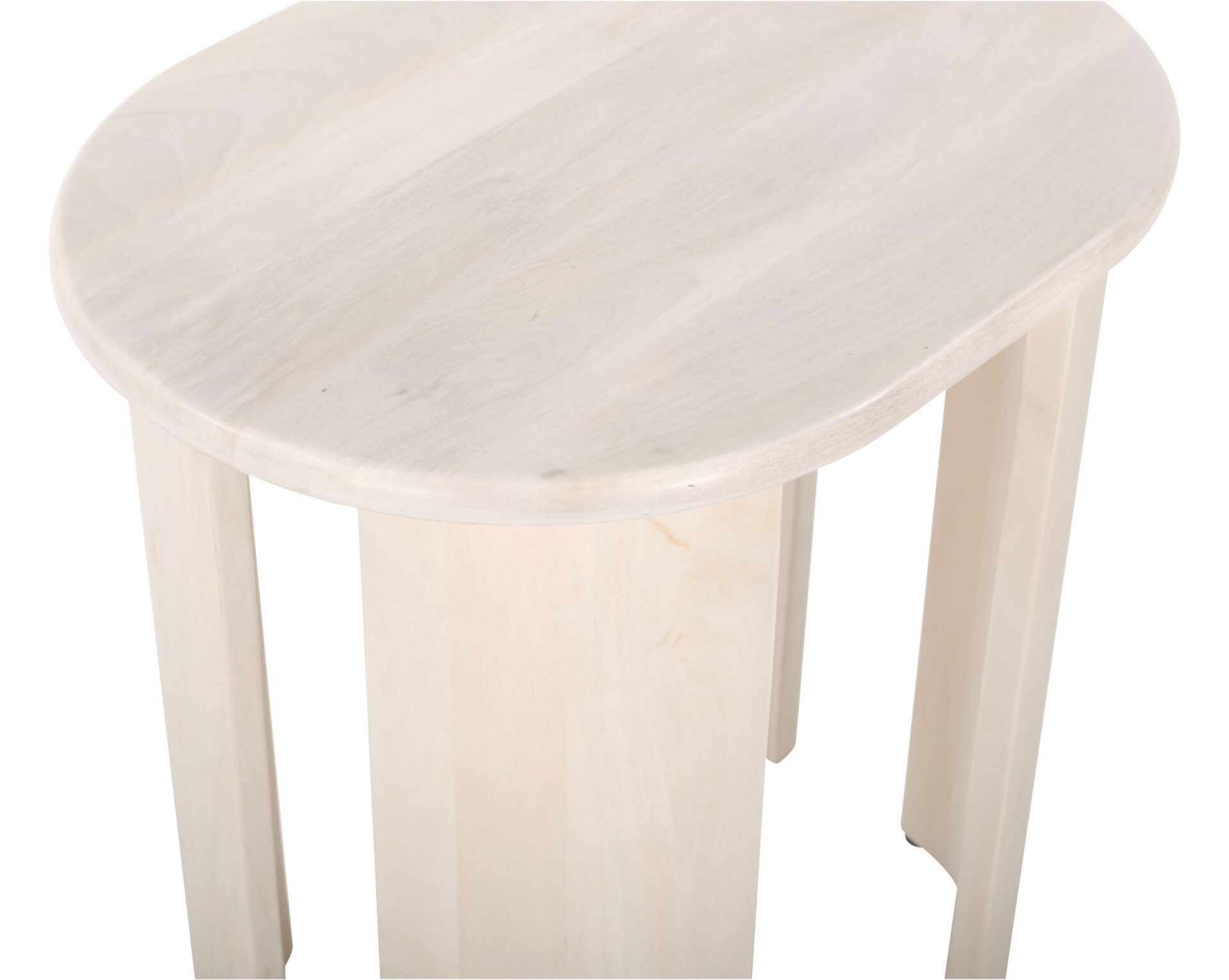 Natural White-Washed Acacia Wood Oval End Table with Durable Design 5 Natural White-Washed Acacia Wood Oval End Table with Durable Design - Image 5