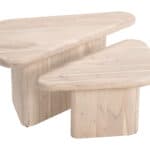 Natural Acacia Wood Boho Coffee Table Set with Triangular Tops (Set of 2) 13 Natural Acacia Wood Boho Coffee Table Set with Triangular Tops (Set of 2)