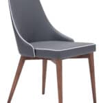 Slim Wing Back Dining Chairs in Dark Gray with Walnut Legs (Set of 2) 9 Slim Wing Back Dining Chairs in Dark Gray with Walnut Legs (Set of 2)