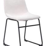 Ivory Shearling Style Dining Chairs with Metal Base (Set of 2) 12 Ivory Shearling Style Dining Chairs with Metal Base (Set of 2)