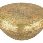 Round Gold Boho Coffee Table with Steel Frame 12 Round Gold Boho Coffee Table with Steel Frame
