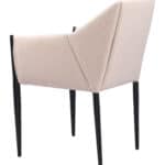 Beige Dining Chair with Steel Frame and Armrest Support (Set of 2)