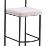 Ivory Shearling Style Counter Stools with Black Steel Frame (Set of 2) 10 Ivory Shearling Style Counter Stools with Black Steel Frame (Set of 2)
