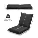Adjustable Six-Position Folding Floor Chair with Cushion Comfort