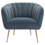 Art Deco Velvet Accent Chair with Gold Legs - Gray 16 Art Deco Velvet Accent Chair with Gold Legs - Gray