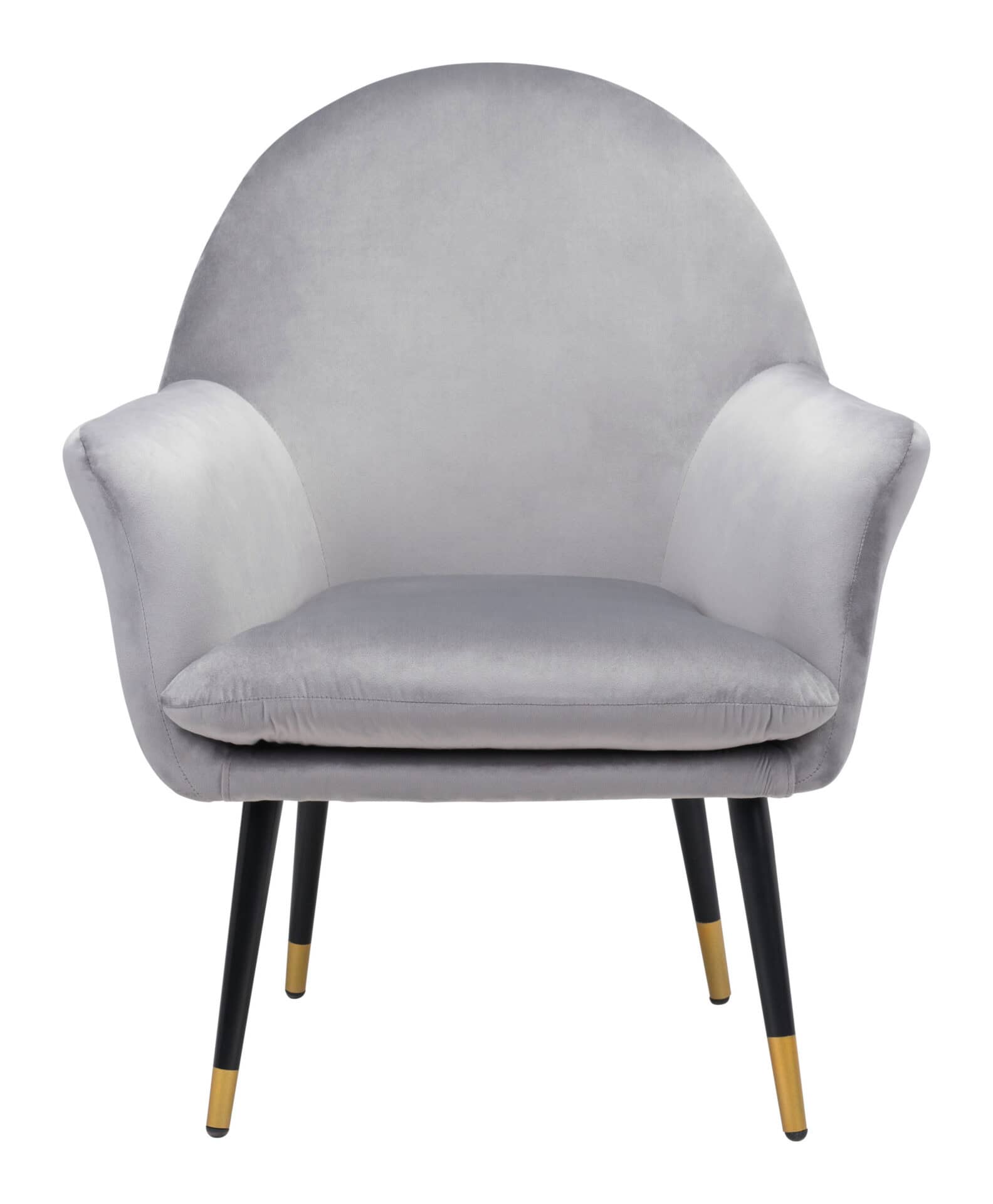 Gray Velvet Boho Accent Chair with Steel Legs and Armrest Support 5 Gray Velvet Boho Accent Chair with Steel Legs and Armrest Support - Image 5