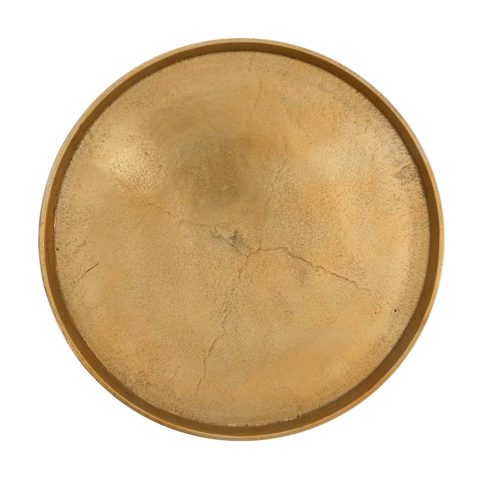 Round Antique Gold Accent Tables with Rimmed Top (Set of 2) 16 Round Antique Gold Accent Tables with Rimmed Top (Set of 2)