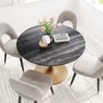 Black and Gold Round Marble Dining Table for 4 14 Black and Gold Round Marble Dining Table for 4