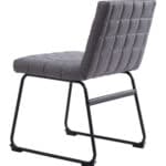 Modern Gray Dining Chairs with Tufted Upholstery and Steel Legs (Set of 2)