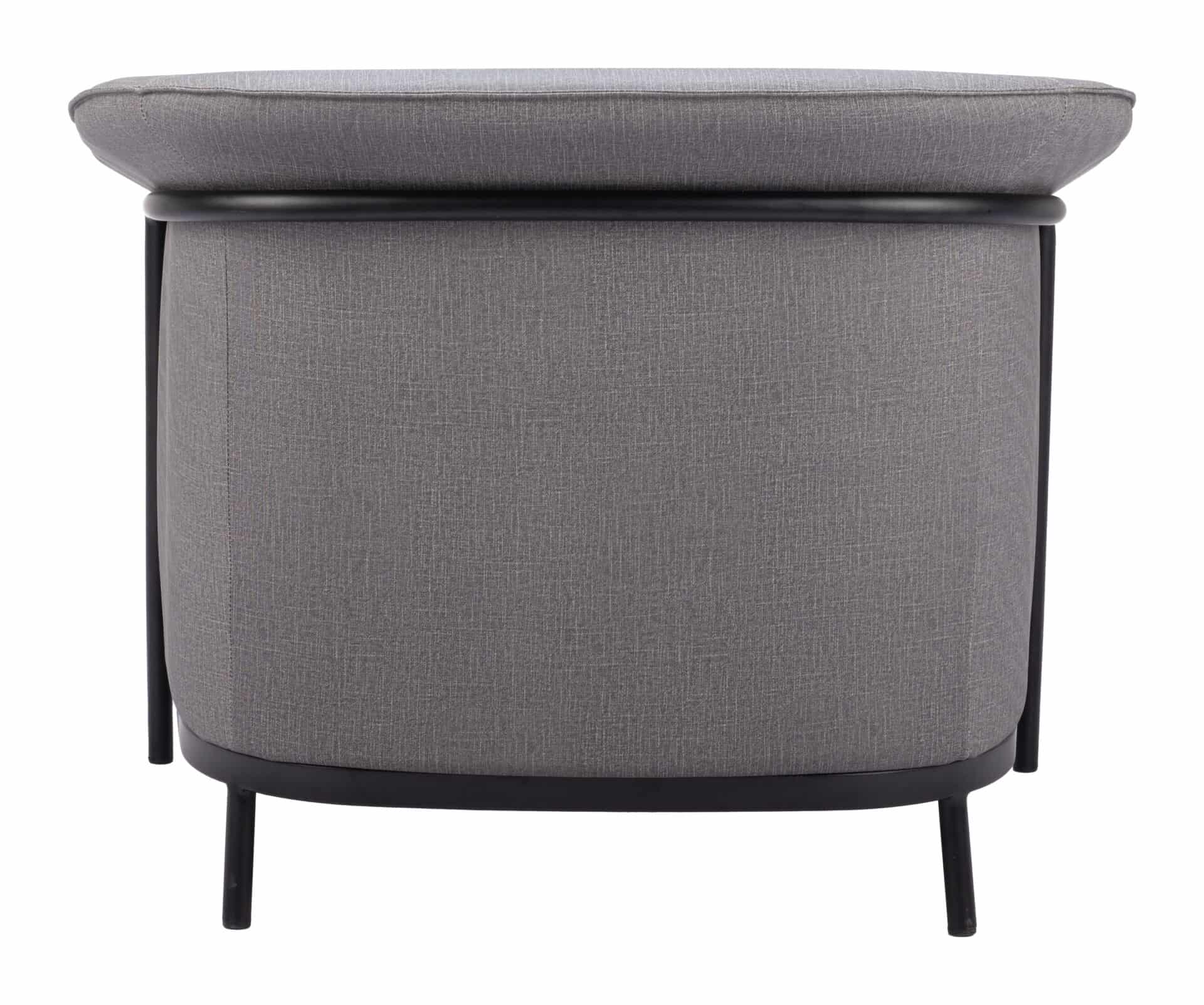 Slate Gray Vinyl Accent Chair with Steel Frame and Armrests 4 Slate Gray Vinyl Accent Chair with Steel Frame and Armrests - Image 4