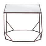 Bronze Glam Square Coffee Table Set with Rubber Feet Protection (Set of 2)