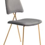 Gray Velvet Dining Chairs with Gold Frame (Set of 2) 12 Gray Velvet Dining Chairs with Gold Frame (Set of 2)