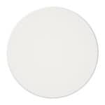 Round White Dining Table with Sunburst Design and Steel Frame