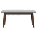 Grey Fabric Upholstered Solid Wood Bench with Removable Legs 36 Inch
