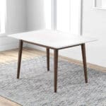 White Solid Wood Rectangular Dining Table 63 Inch 7 White Solid Wood Rectangular Dining Table 63 Inch