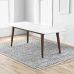 White Solid Wood Rectangular Dining Table 63 Inch 6 White Solid Wood Rectangular Dining Table 63 Inch