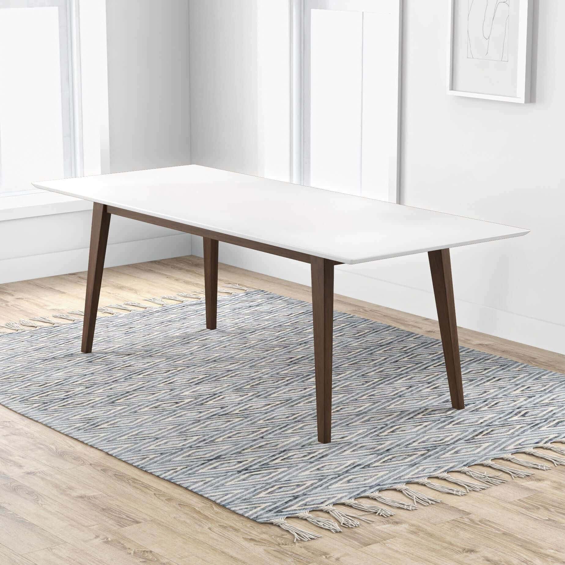White Solid Wood Rectangular Dining Table 63 Inch 1 White Solid Wood Rectangular Dining Table 63 Inch