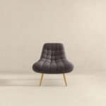Grey Boucle Mid-Century Modern Lounge Chair with Removable Legs