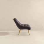 Grey Boucle Mid-Century Modern Lounge Chair with Removable Legs