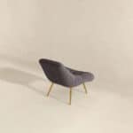 Grey Boucle Mid-Century Modern Lounge Chair with Removable Legs