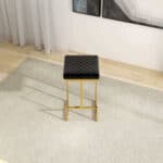Black Fabric Mid Century Modern Backless Bar Stool