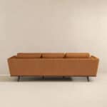 Tan Leather Mid Century Modern Sofa with Removable Legs