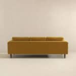 Yellow Velvet Mid Century Modern Sofa with Removable Legs