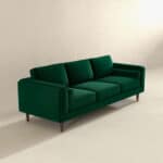 Green Velvet Mid Century Modern Sofa With Removable Legs