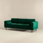 Green Velvet Mid Century Modern Sofa With Removable Legs
