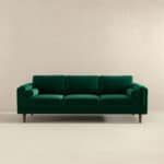 Green Velvet Mid Century Modern Sofa With Removable Legs