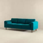 Teal Velvet Mid Century Modern Amber Sofa
