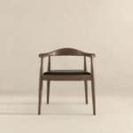 Black Leather Mid-Century Modern Solid Wood Dining Chair 6 Black Leather Mid-Century Modern Solid Wood Dining Chair