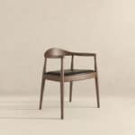 Black Leather Mid-Century Modern Solid Wood Dining Chair 7 Black Leather Mid-Century Modern Solid Wood Dining Chair