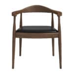 Black Leather Mid-Century Modern Solid Wood Dining Chair 5 Black Leather Mid-Century Modern Solid Wood Dining Chair