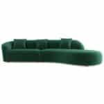 Green Velvet Curvy Sectional Sofa 126 Inches 5 Green Velvet Curvy Sectional Sofa 126 Inches