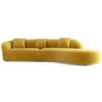 Yellow Velvet Curvy Sectional Sofa for Living Room 126 Inch 5 Yellow Velvet Curvy Sectional Sofa for Living Room 126 Inch