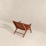 Tan Leather Mid-Century Modern Lounge Chair with Rolled Arms 14 Tan Leather Mid-Century Modern Lounge Chair with Rolled Arms