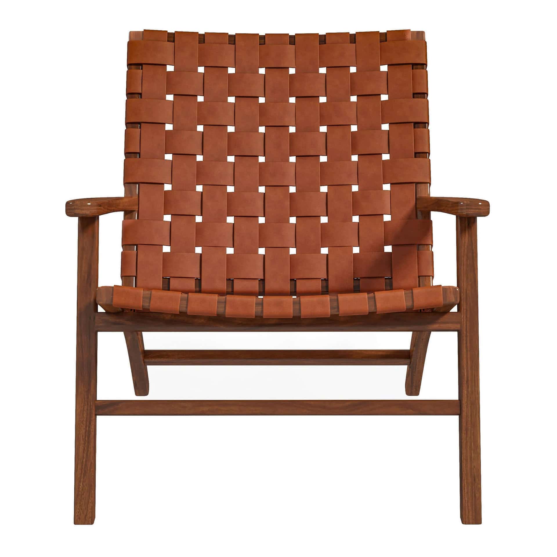 Tan Leather Mid-Century Modern Lounge Chair with Rolled Arms 10 Tan Leather Mid-Century Modern Lounge Chair with Rolled Arms